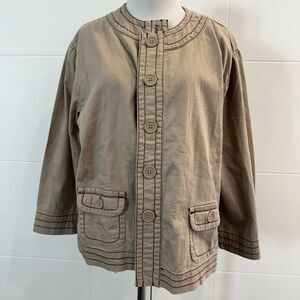 NWT Chico's Light Tan Button-Up Jacket XL